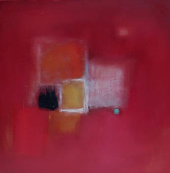 Red fragments 1, oil painting by Eva Ryn Johannissen
