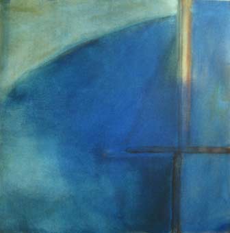 Three Ways Blue, oil on canvas